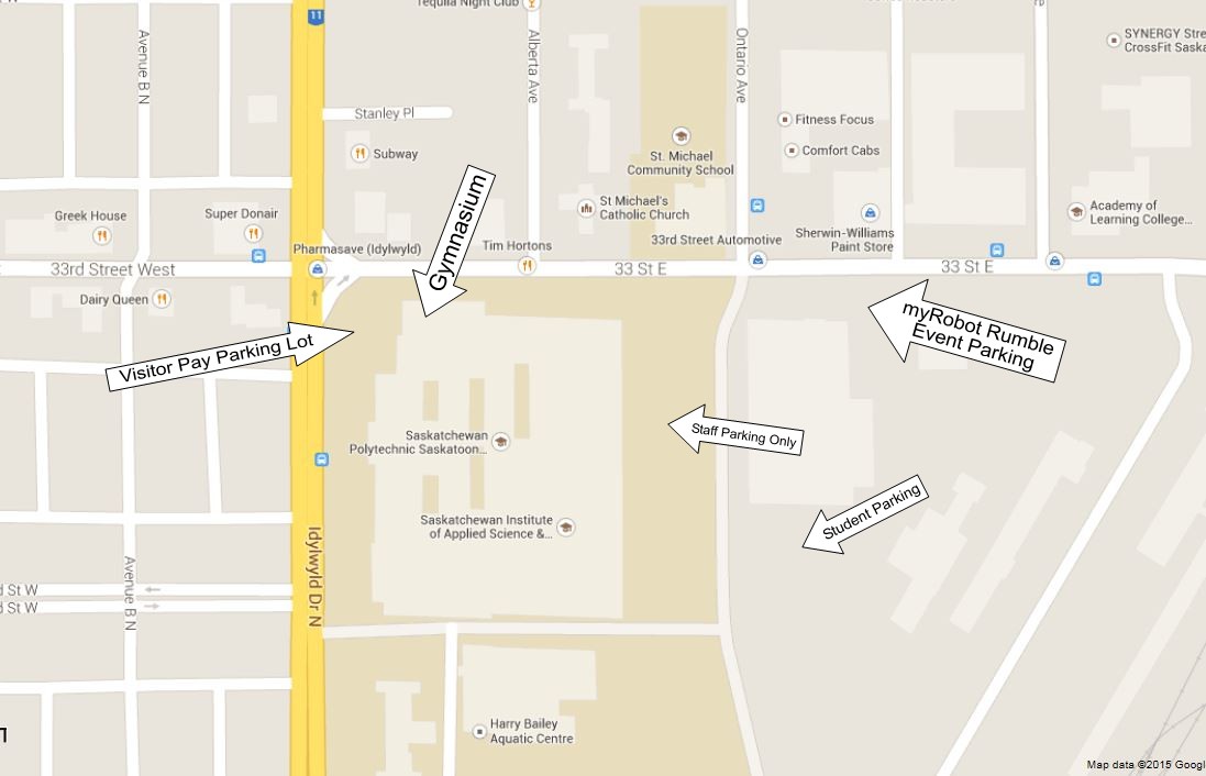 Robot Rumble parking map view